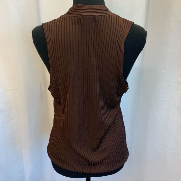 MANGO brown knit tank top Sz M - Picture 3 of 9